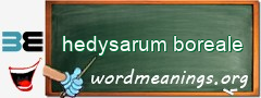 WordMeaning blackboard for hedysarum boreale